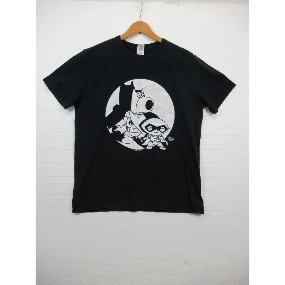 Family Guy Stewie & Brian T-Shirt Men Large Black Batman Robin